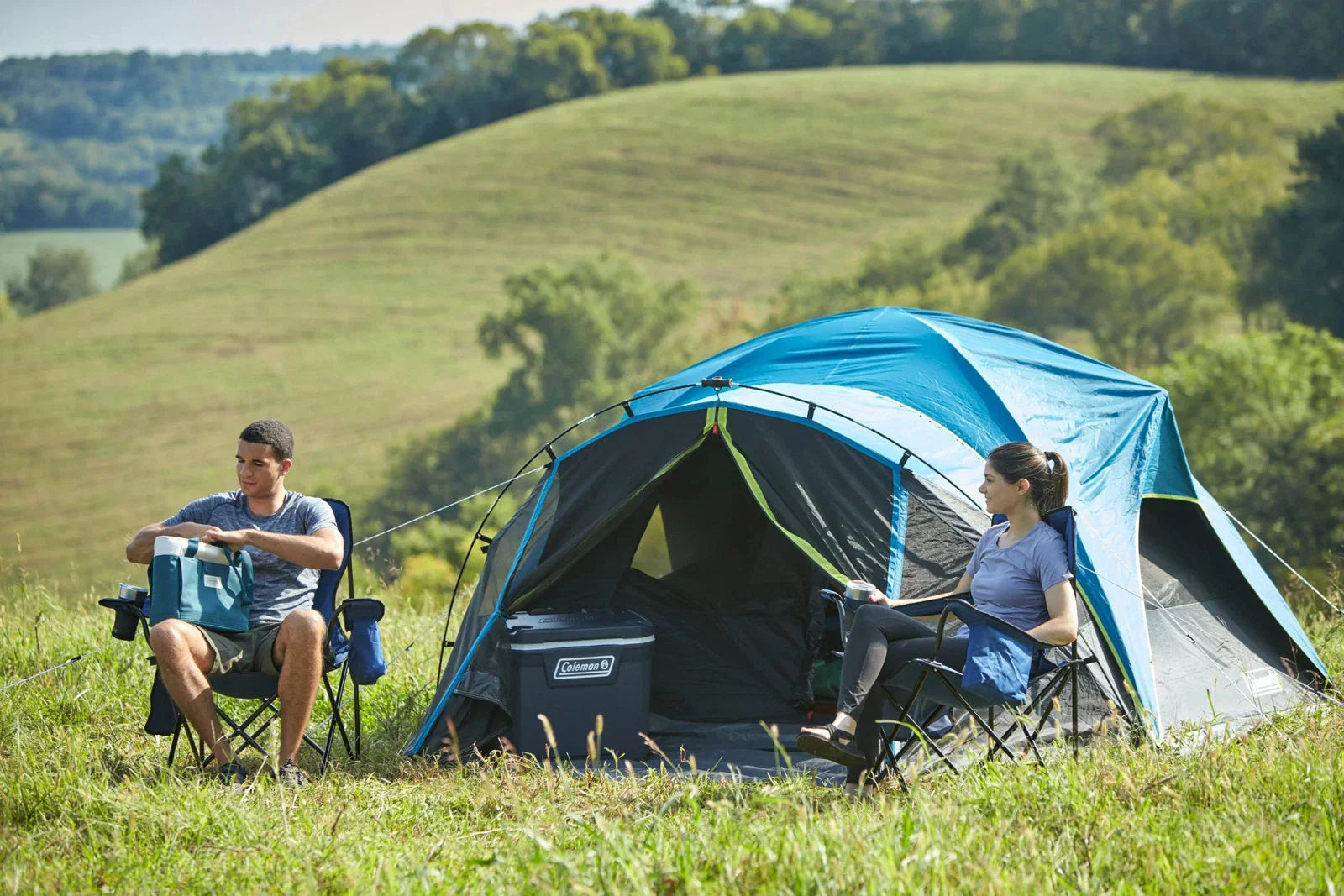 New, Coleman 4-Person Carlsbad Dark Room Dome Camping Tent with Screen Room