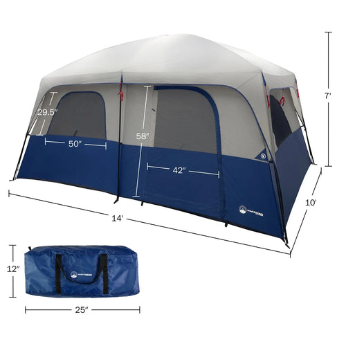 Camping Tent 10 Person Outdoor Hiking Family Shelter w/ Room Divider Rainfly